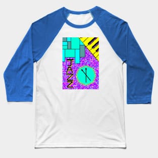 Halftone Retro Jazz Drum and Keyboard Baseball T-Shirt